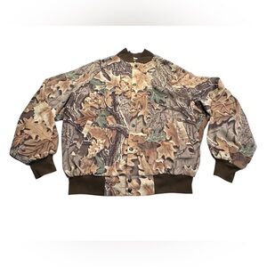 Vintage Westark Advantage Camouflage Velour Bomber Jacket Mens 2XL USA